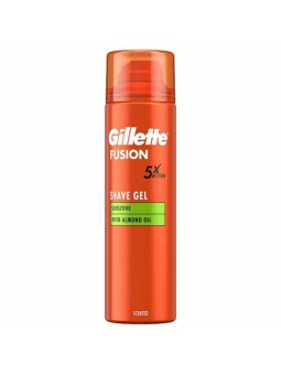 Gillette Gel da barba Fusion Sensitiv e all'olio di mandorle Gel da barba 200ml uomo