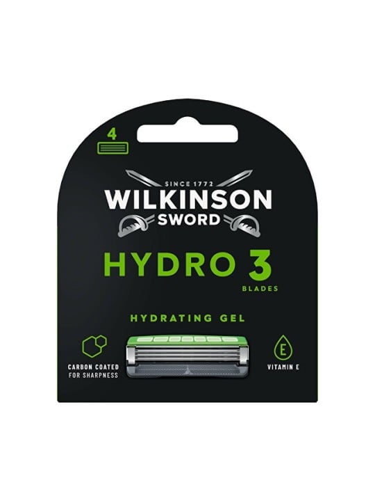 Wilkinson Sword Testine di ricambio Hydro 3 Black Edition 4 pezzi uomo