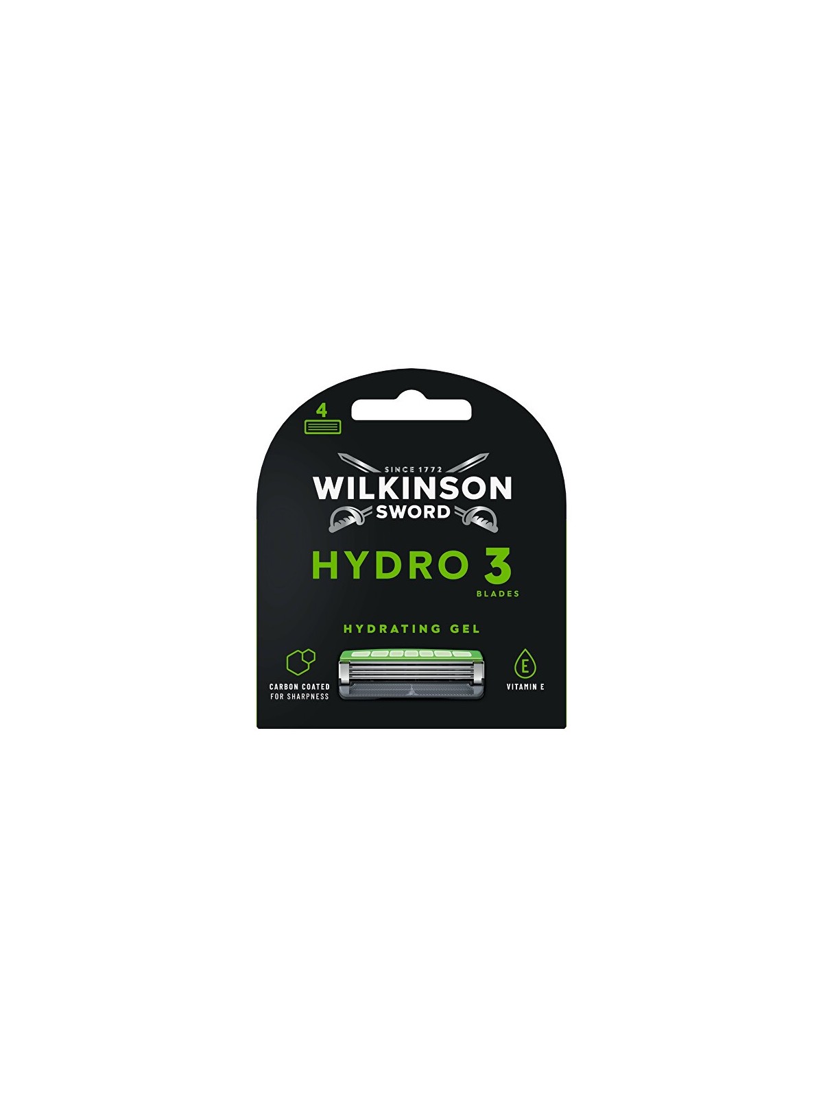 Wilkinson Sword Testine di ricambio Hydro 3 Black Edition 4 pezzi uomo