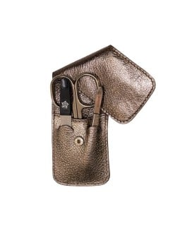 Pfeilring Solingen Set da viaggio per manicure 3 pezzi bronzo metallizzato donna