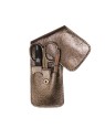 Pfeilring Solingen Set da viaggio per manicure 3 pezzi bronzo metallizzato donna
