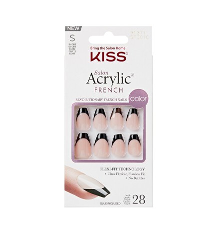 KISS Unghie adesive Salon Acrylic French Color - Flame 28 pz donna