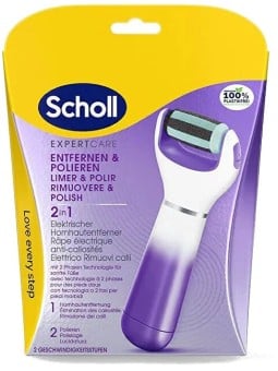 Scholl Lima per piedi elettrica Velvet Smooth 2 in 1 Lima per piedi elettronica donna