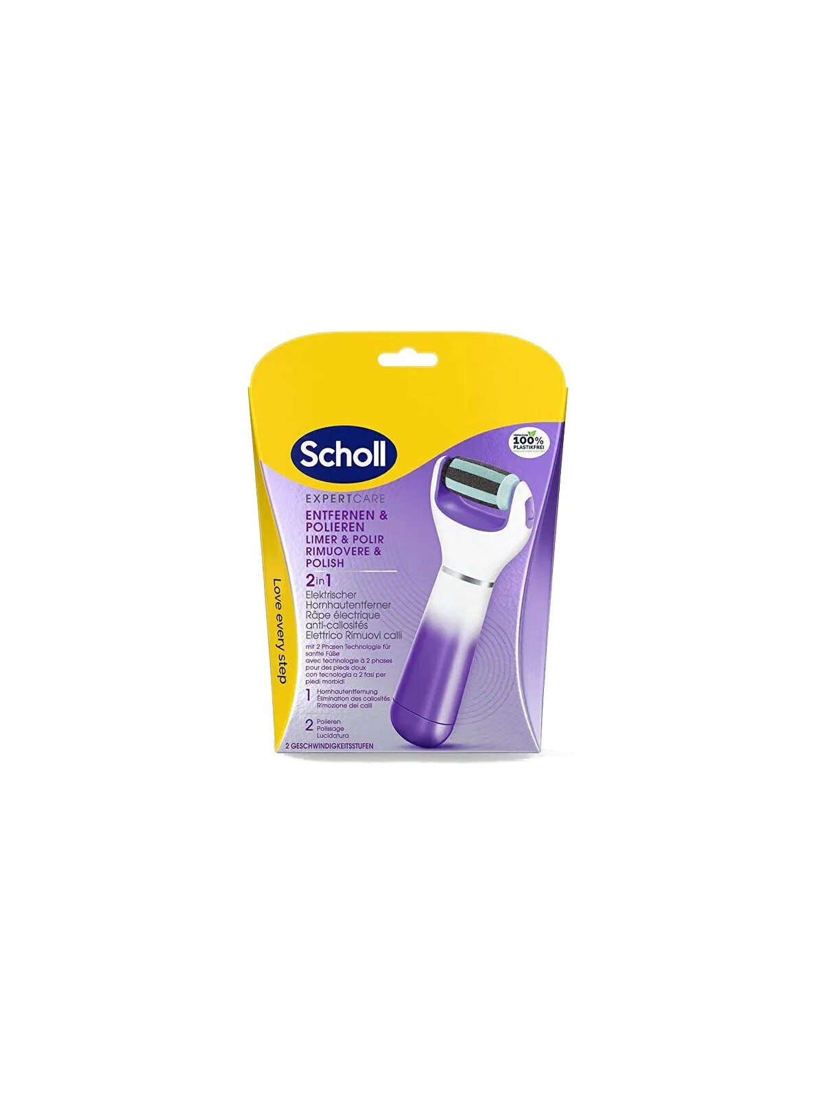 Scholl Lima per piedi elettrica Velvet Smooth 2 in 1 Lima per piedi elettronica donna