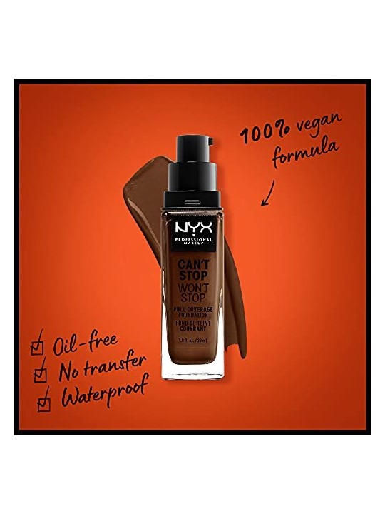 Fondotinta Nyx Professional Make Up CAN'T STOP WON'T STOP Deep Walnut 30ml