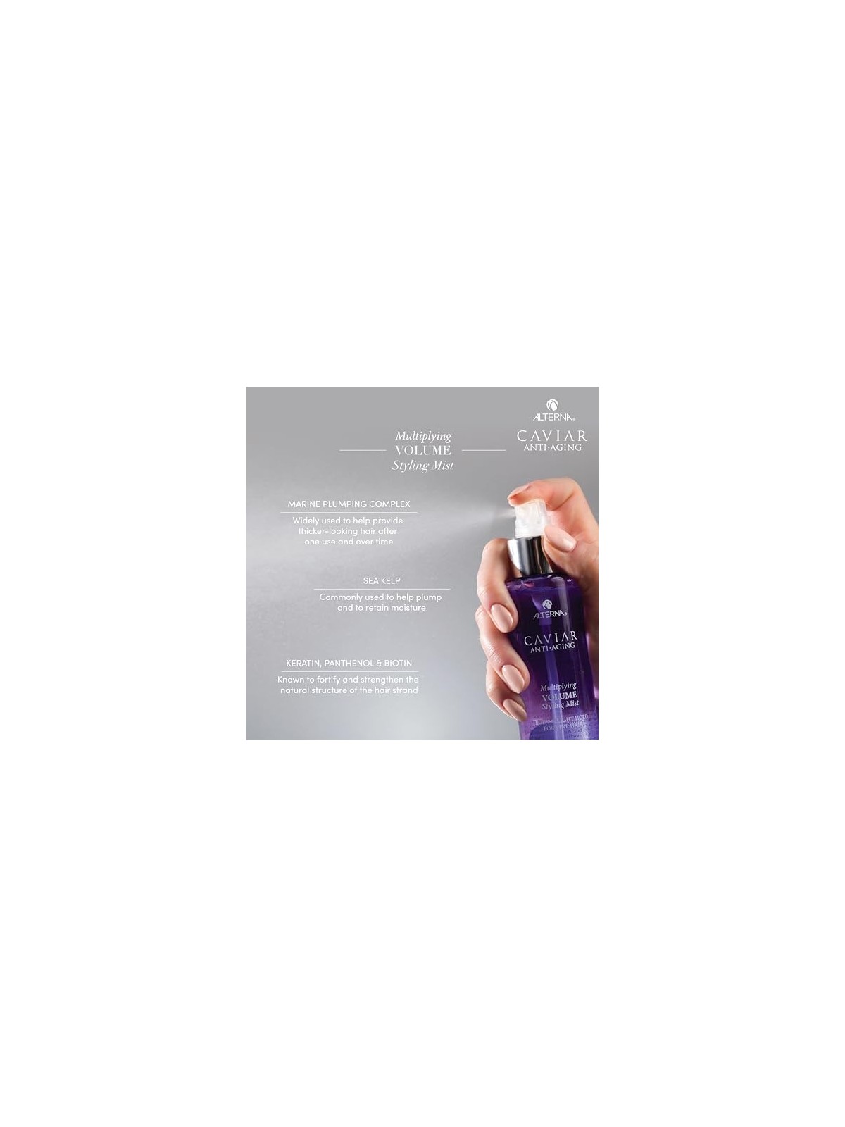 ALTERNA Caviar AntiAging Multiplying Volume Styling Mist spray modellante che dona volume ai capelli 147ml Alterna www.essenzeto