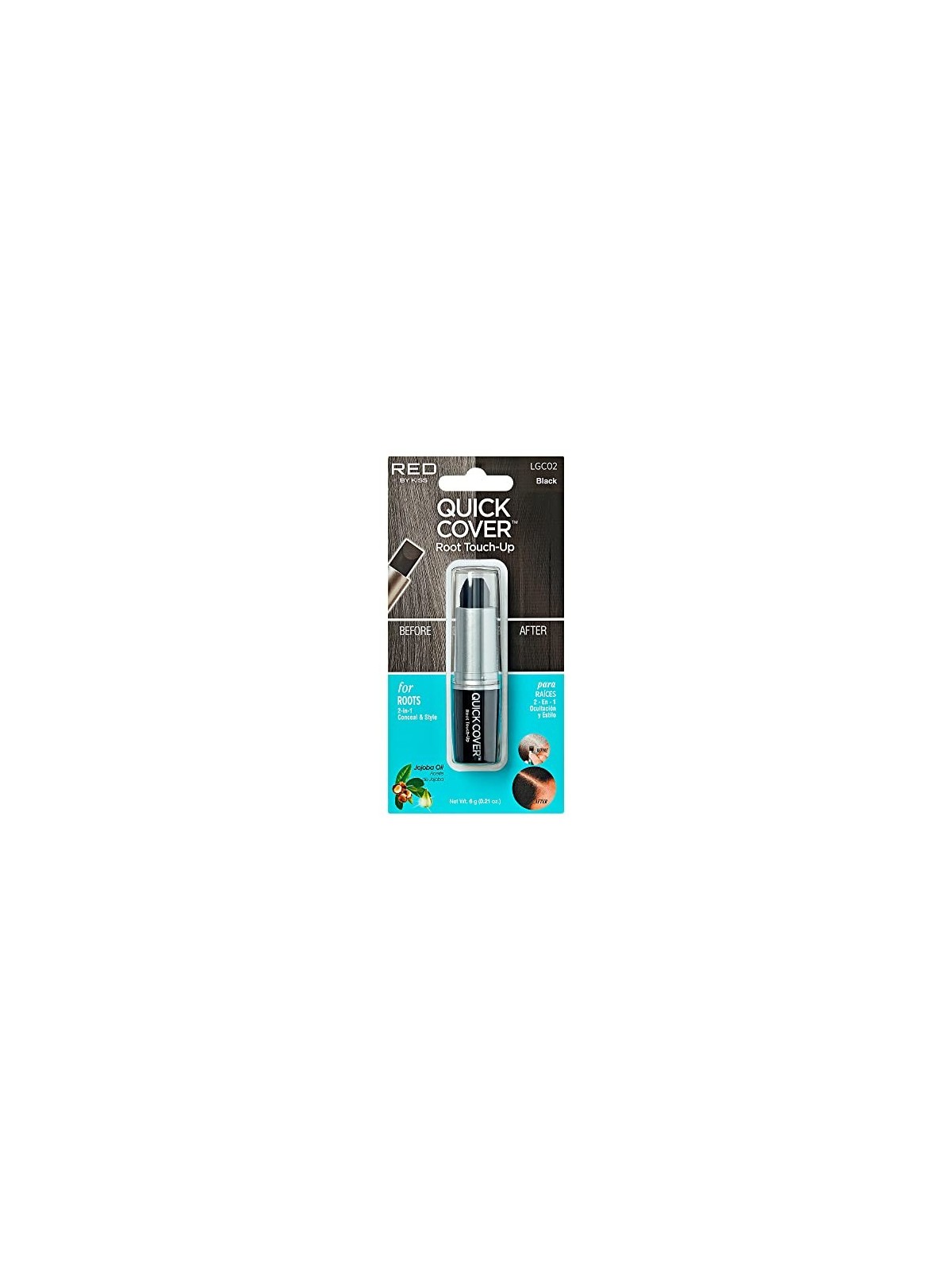 Kiss My Face Stick per ritocco capelli grigi Quick Cover 6 g donna Black