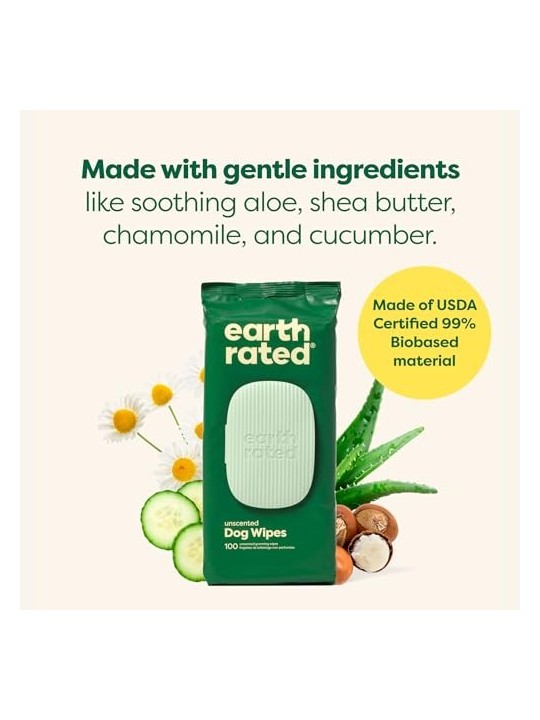 Earth Rated PET WIPES bio senza profumo 100 unitï¿½ï¿½