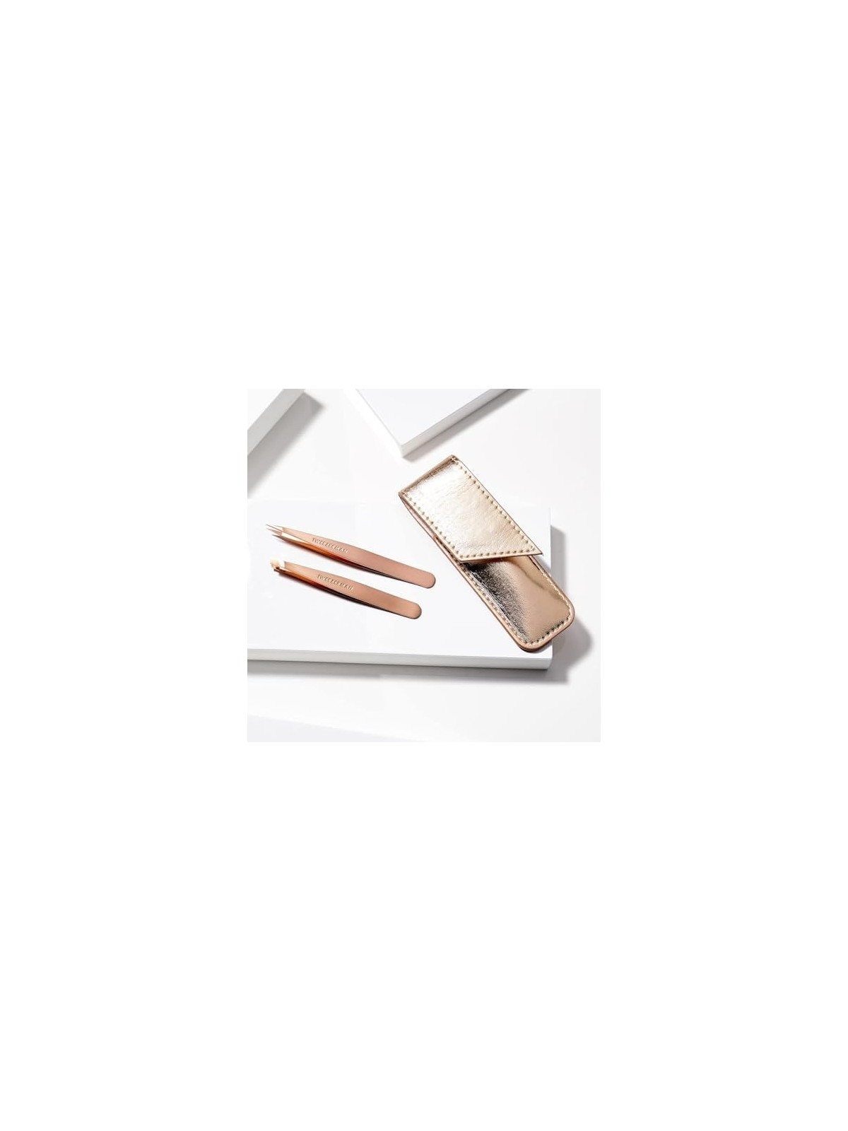 Rose Gold Tweezers Set with Case Unisex