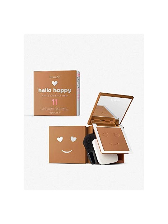 Benefit Hello Happy Velvet Matte Finish Fondotinta Compatto 11 Dark Neutral 7 g donna