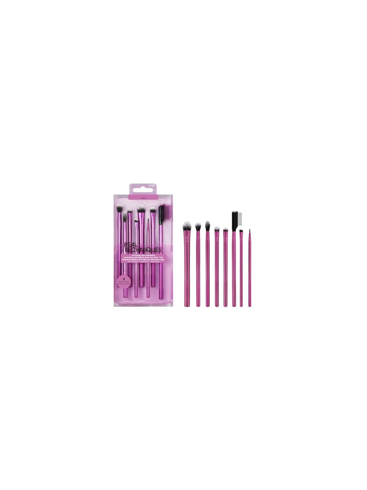 Real Techniques Set di pennelli Everyday Eye Essentials Un set di pennelli cosmetici per il trucco degli occhi donna