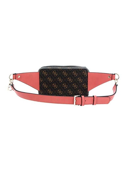 Guess Camy Coral/Brown Logo 4G Fanny Pack for Women
