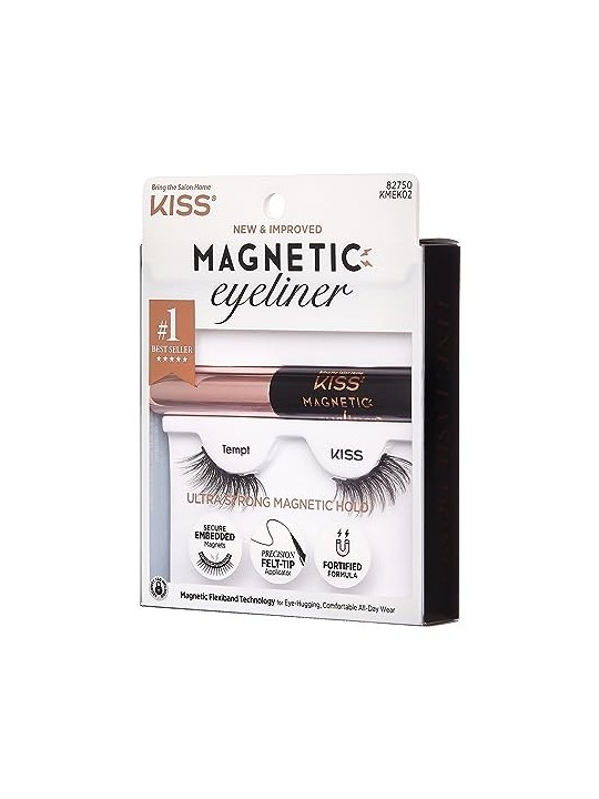 Kiss My Face Kit eyeliner e ciglia magnetiche Ciglia finte magnetiche con eyeliner donna 02 Tempt