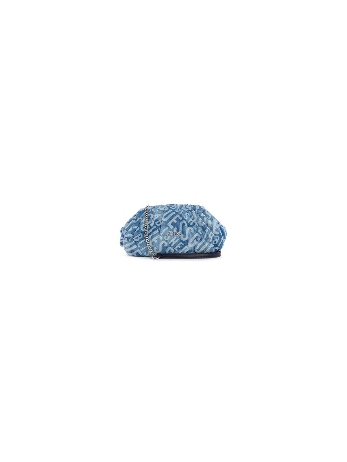 Guess Central City Denim Blue Polyester Clutch Bag