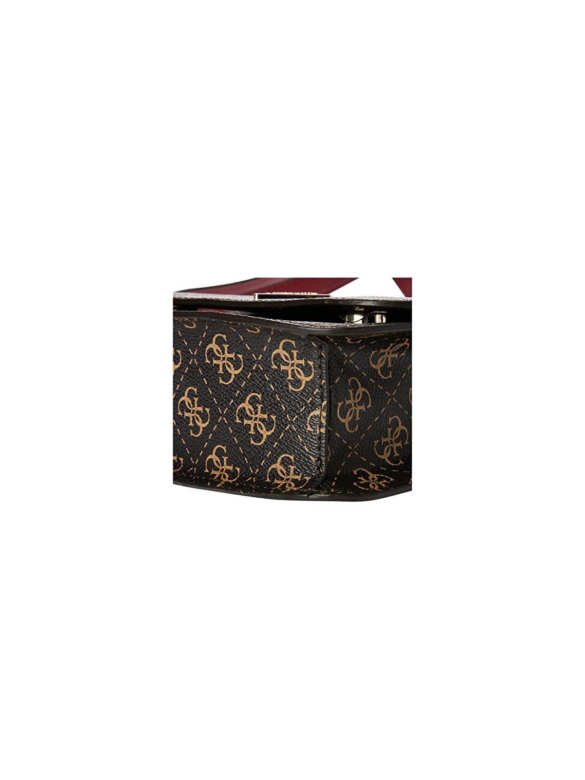 Guess Borsa a Tracolla Noelle in Pelle con Logo 4G Marrone Donna