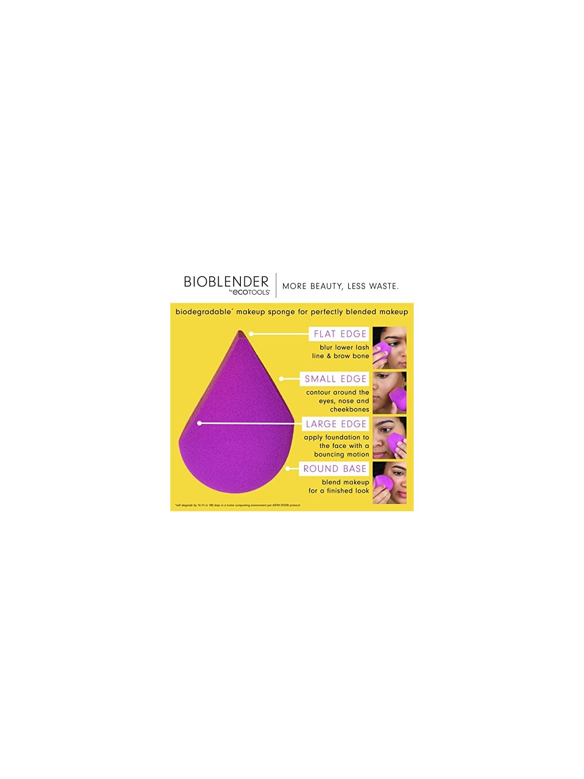 Ecotools Bioblender Spugna per Trucco x3 pezzi Viola