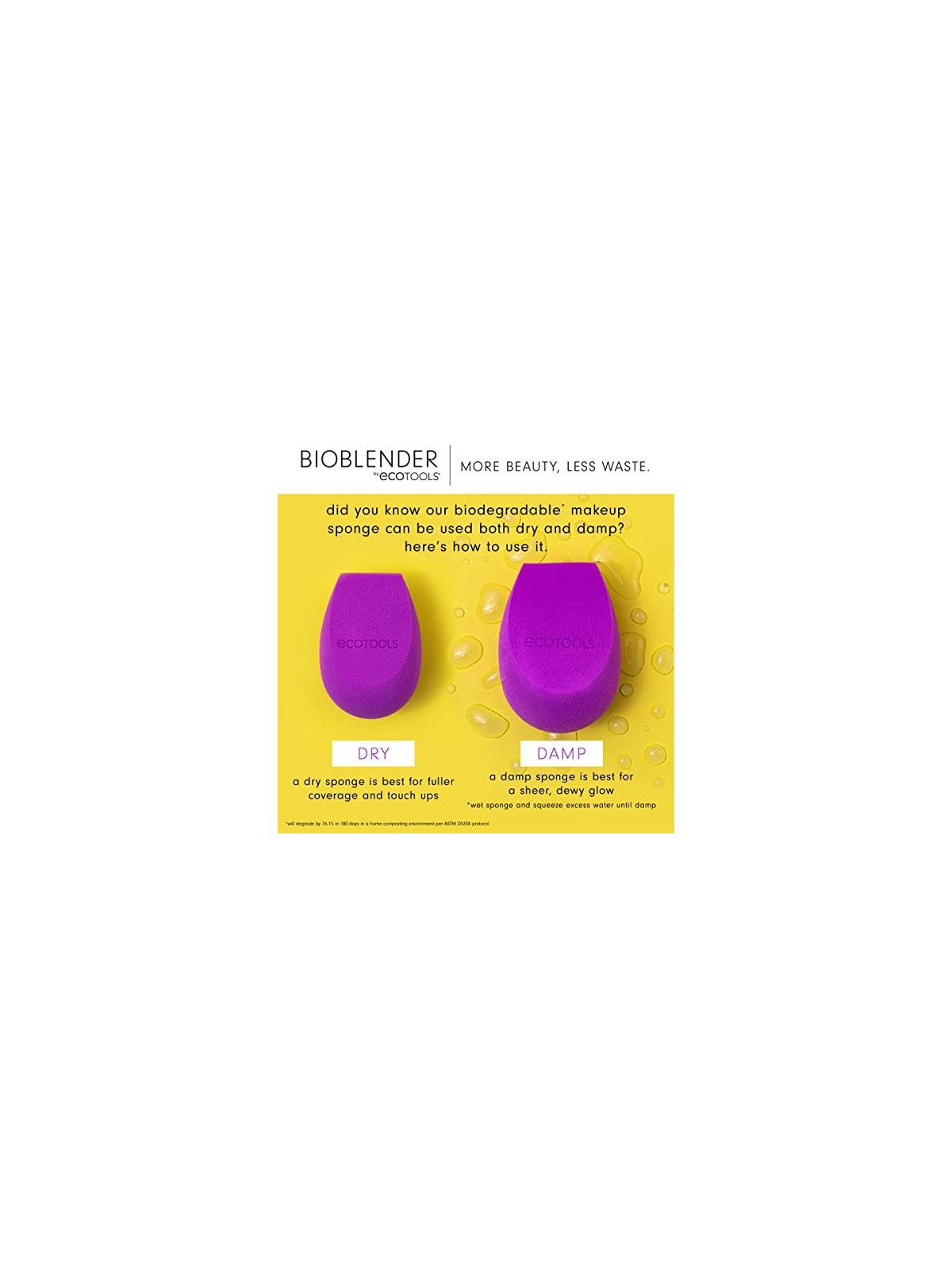 Ecotools Bioblender Spugna per Trucco x3 pezzi Viola