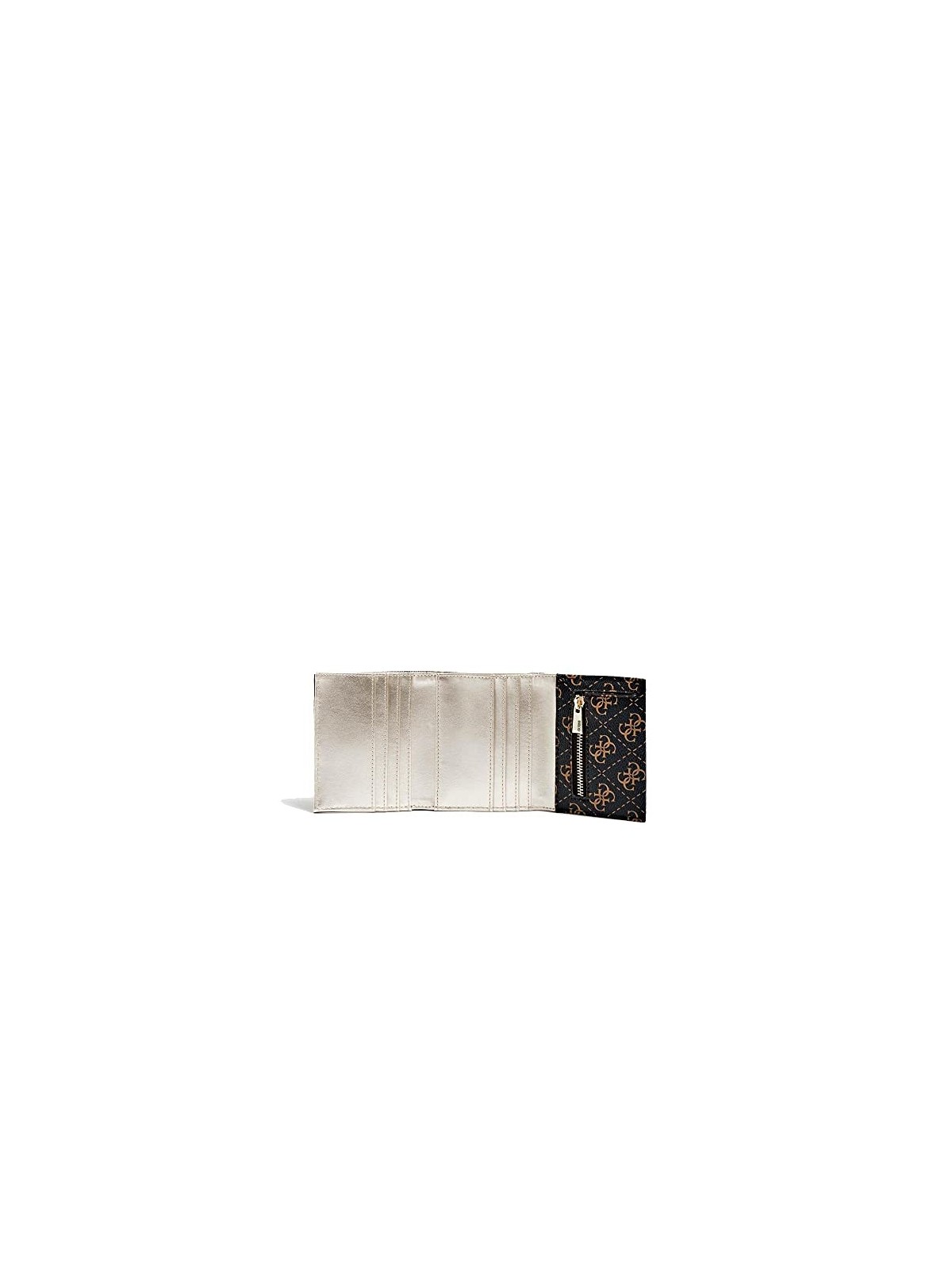 Portafoglio Guess Tyren Piccolo Trifold Poliestere Marrone Donna