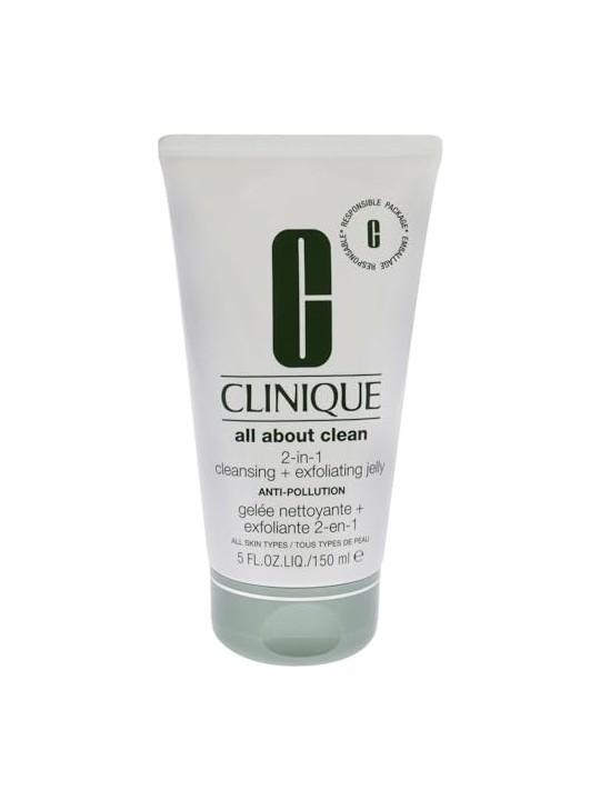 Clinique All About Clean 2-in-1 Detergente Esfoliante Jelly gel detergente viso delicato pulizia profonda 150ml