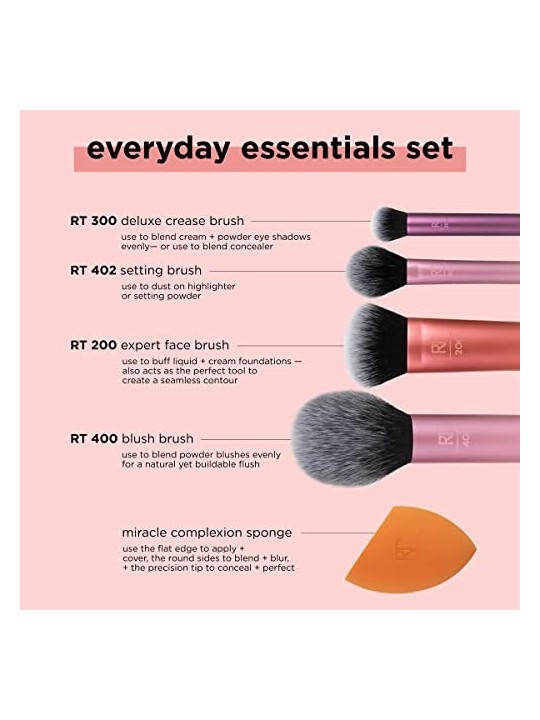 Set di pennelli cosmetici Real Techniques Everyday Essentials