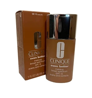 Clinique Even Better Fondotinta Idratante Liquido Senza Parabeni CN 113 Sepia SPF 15 30ml donna