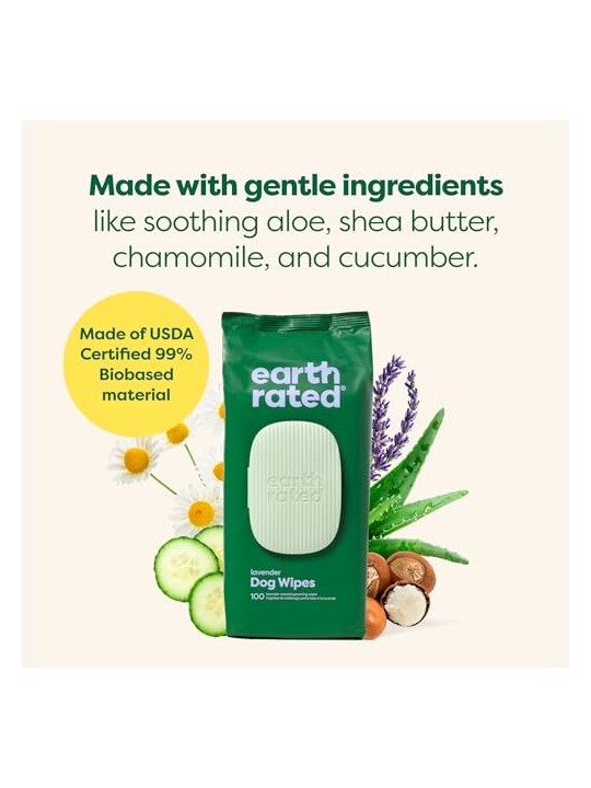Earth Rated PET WIPES bio lavanda 100 unit