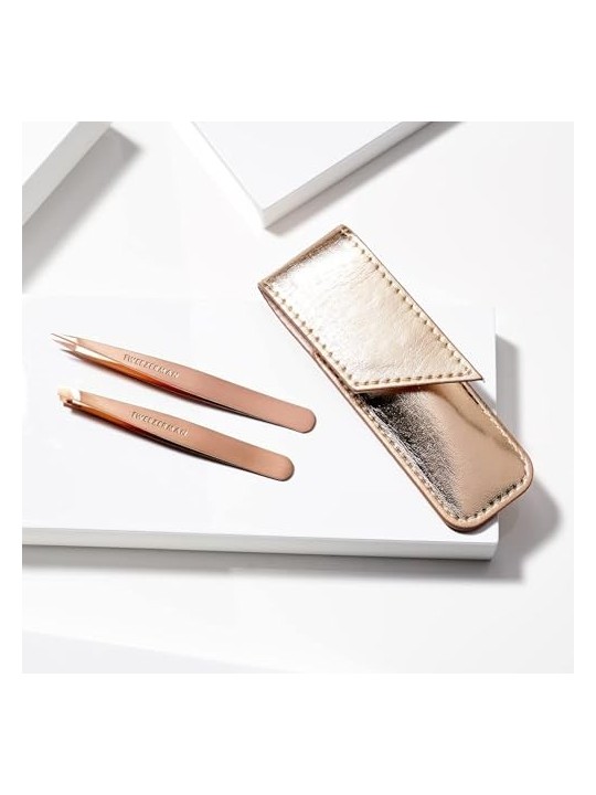 Rose Gold Tweezers Set with Case Unisex