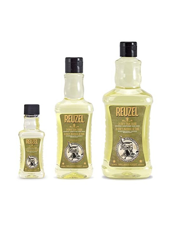 Reuzel Shampoobalsamobagnoschiuma Tea Tree 3 in 1 Shampoo da uomo 3in1 uomo 1000ml