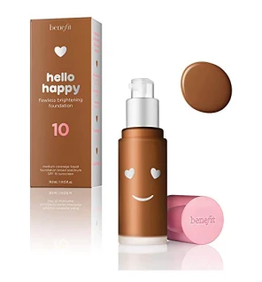 Benefit Hello Happy Fondotinta Liquido Illuminante 10 Deep Warm SPF 15 30ml donna
