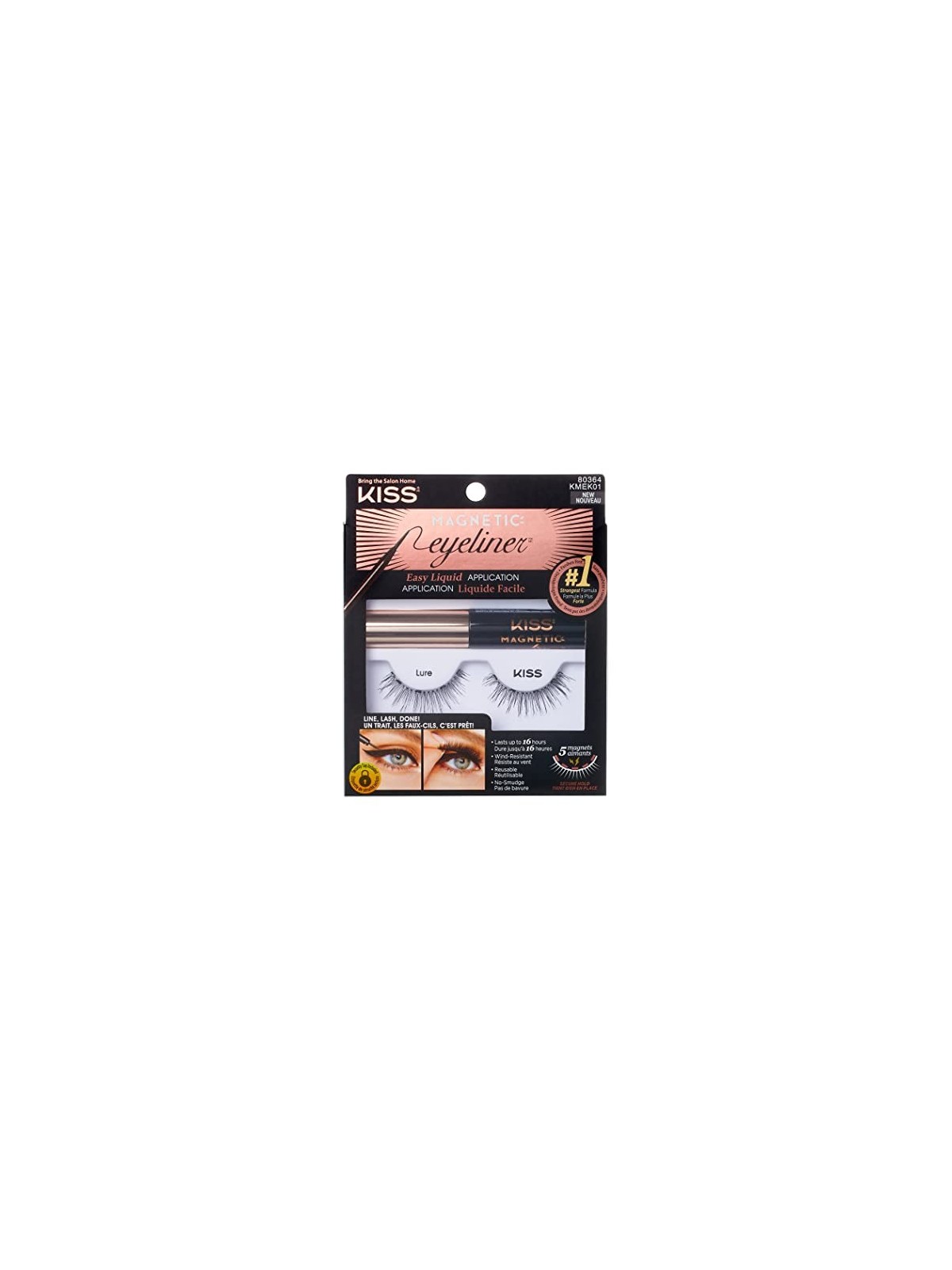 Kiss My Face Kit eyeliner e ciglia magnetiche Ciglia finte magnetiche con eyeliner donna 01 Lure