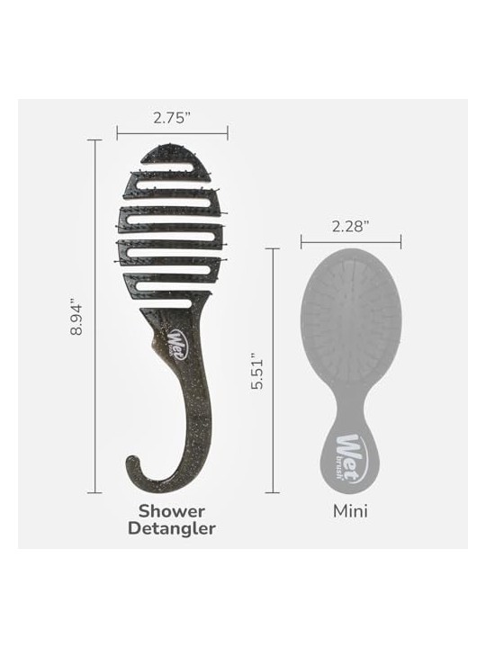 Wet Brush Shower Detangler Glitter Black