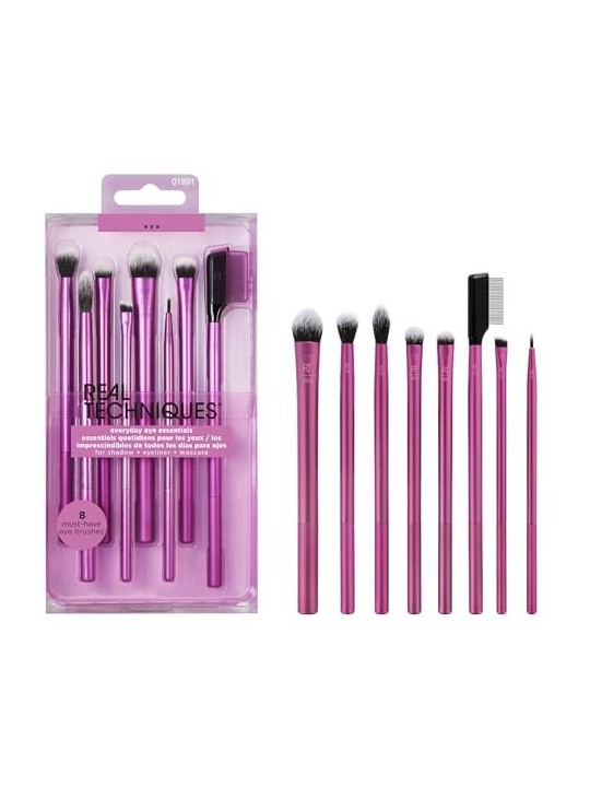 Real Techniques Set di pennelli Everyday Eye Essentials Un set di pennelli cosmetici per il trucco degli occhi donna