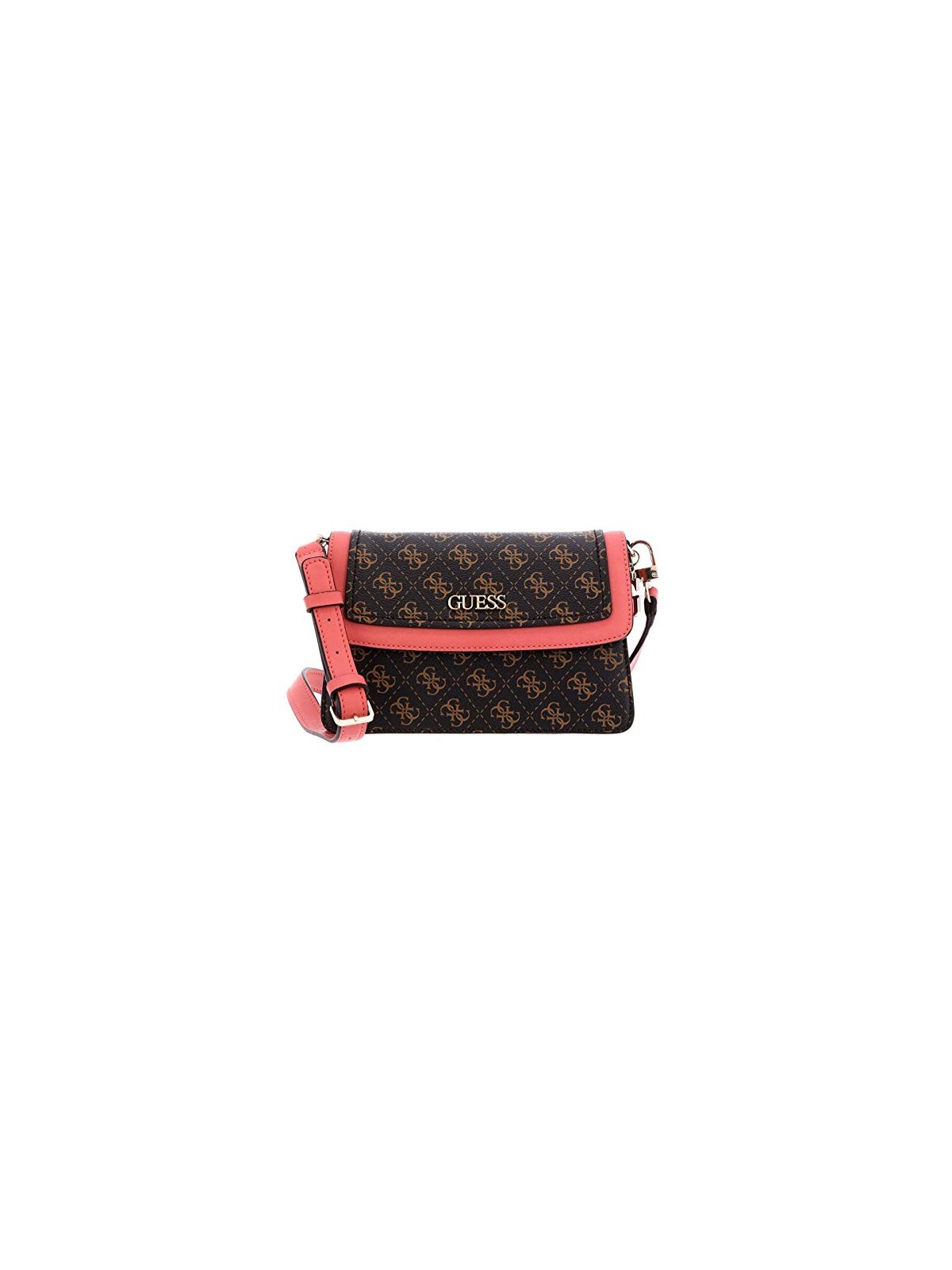 Borsa a Tracolla Guess Camy 4G Logo CoralloMarrone