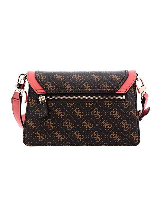 Borsa a Tracolla Guess Camy 4G Logo CoralloMarrone
