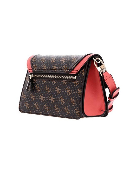 Borsa a Tracolla Guess Camy 4G Logo CoralloMarrone