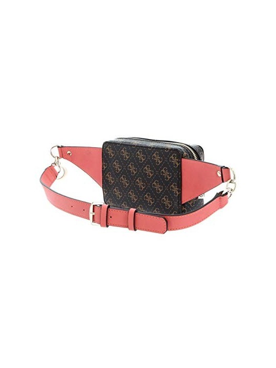 Guess Camy Coral/Brown Logo 4G Fanny Pack for Women