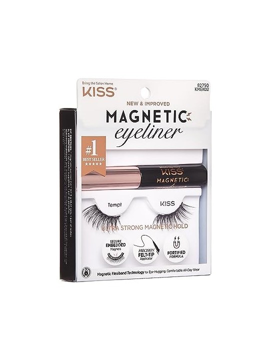 Kiss My Face Kit eyeliner e ciglia magnetiche Ciglia finte magnetiche con eyeliner donna 02 Tempt