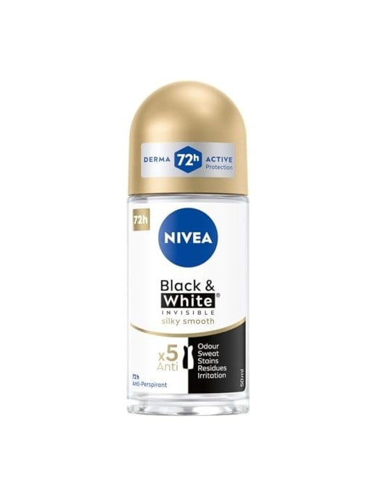 NIVEA BlackWhite Invisible Silky Smooth antitraspirante rollon 50ml
