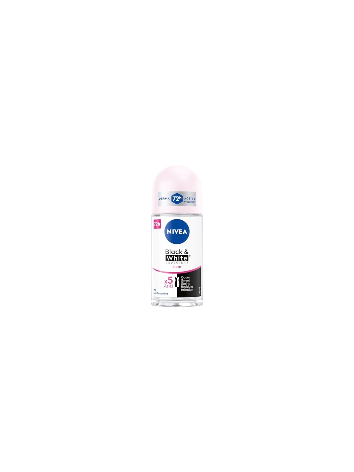 NIVEA Invisible BlackWhite antitraspirante rollon 48H Trasparente 50ml