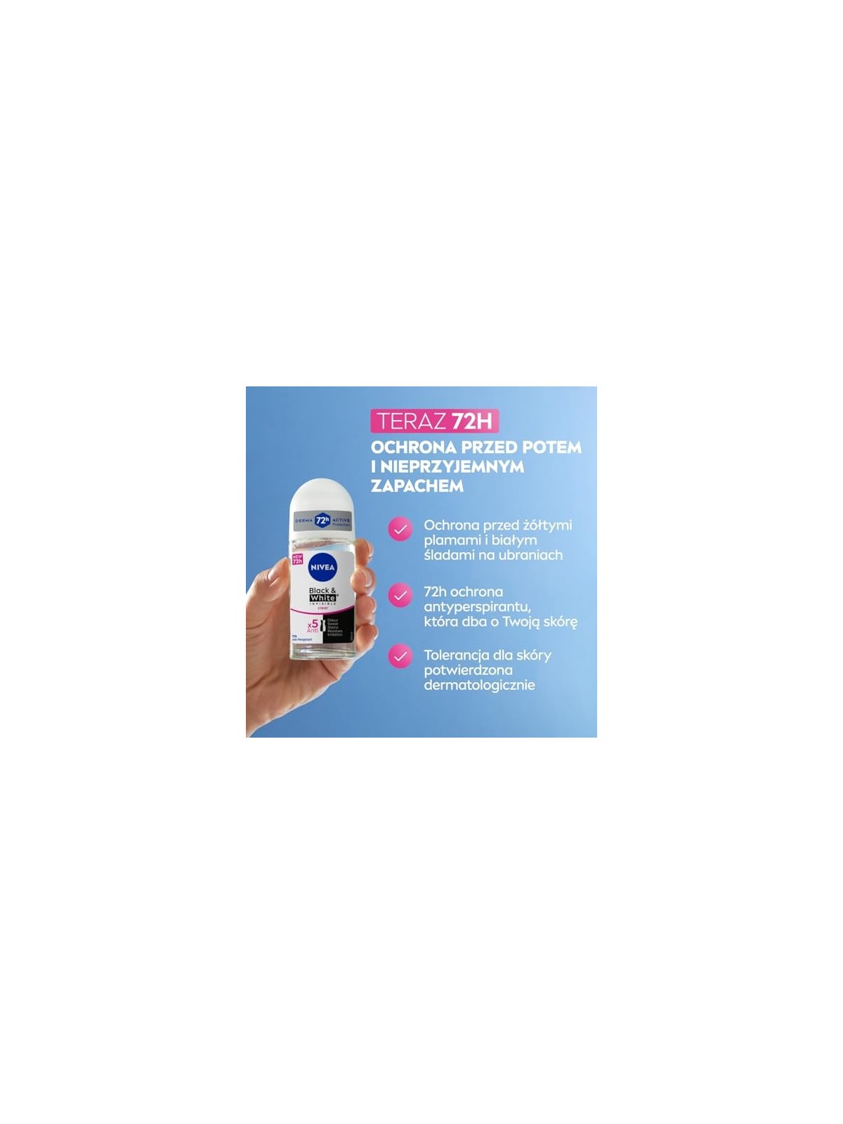 NIVEA Invisible BlackWhite antitraspirante rollon 48H Trasparente 50ml