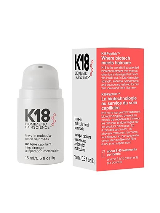 K18 Leave-In Molecular Repair Hair Mask 15ml K18 www.essenzetotalstyle.com 