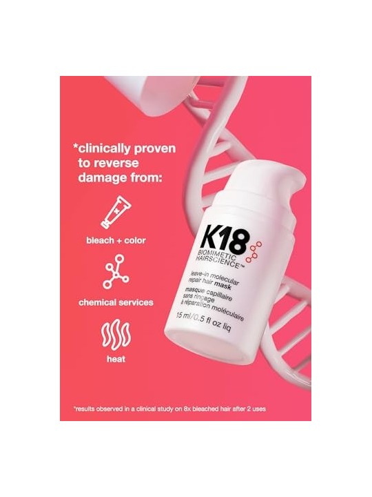 K18 Leave-In Molecular Repair Hair Mask 15ml K18 www.essenzetotalstyle.com 