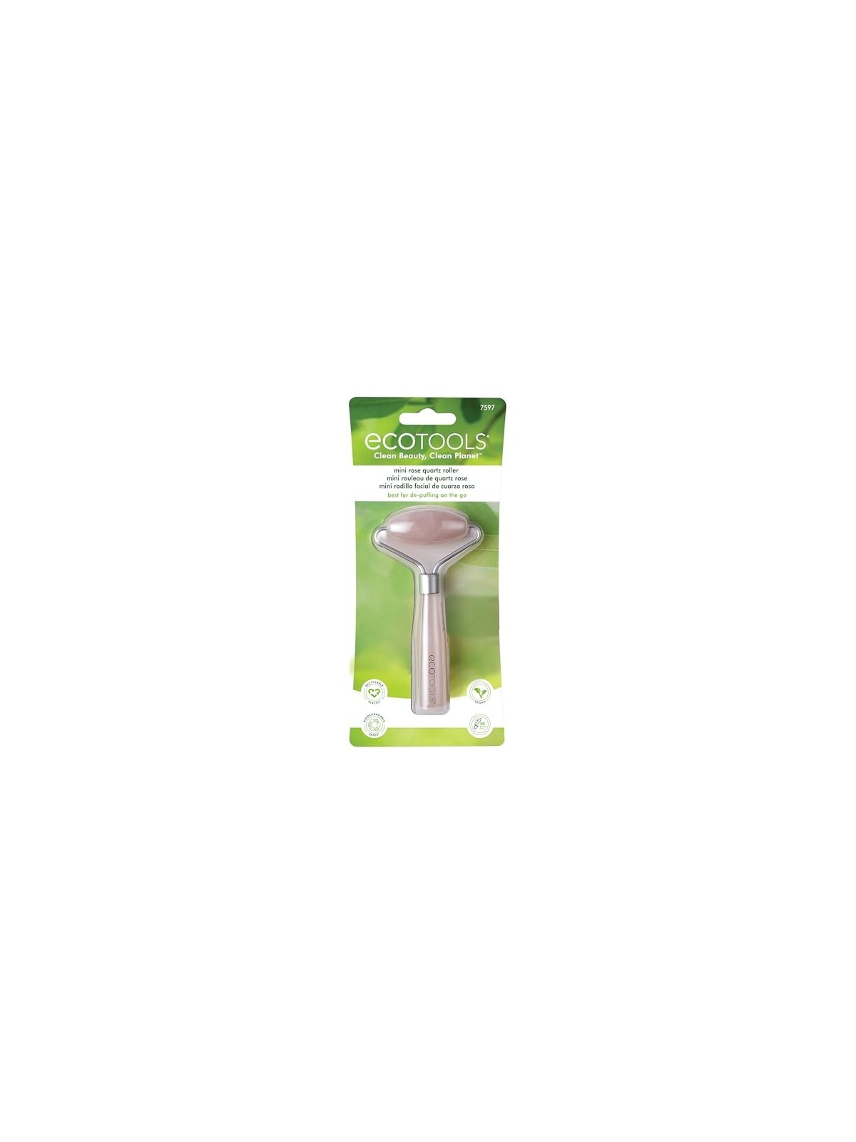 EcoTools Rullo viso Mini Quarzo rosa Rullo massaggiante viso da viaggio realizzato in quarzo rosa donna 1 unit