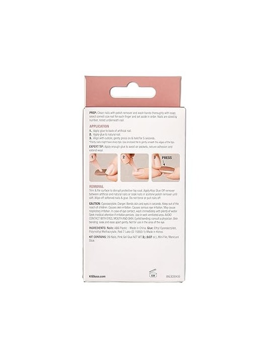 Kiss My Face Bare but Better Nails Nude Drama 28 pezzi donna