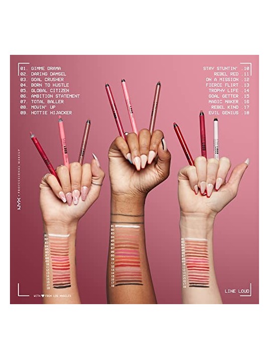 Nyx Professional Make Up Lip Pencil LINE LOUD Stick 3-In-1