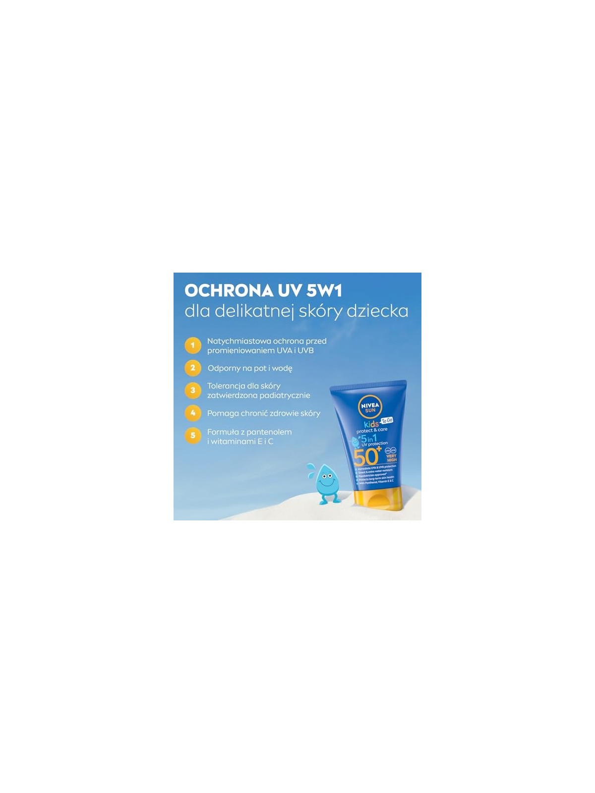 NIVEA Sun Kids Protect  Care 5in1 Skin Protection SPF50 lozione solare protettiva per bambini 50ml