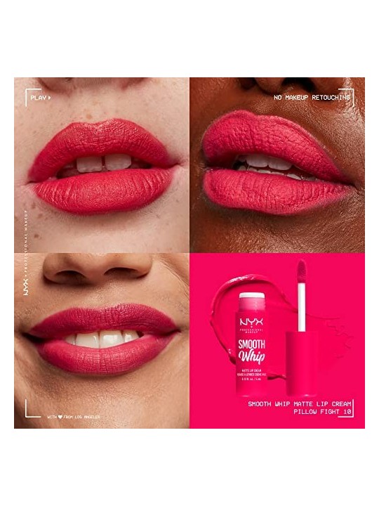 Nyx Professional Make Up SMOOTH WHIPE crema opaca per labbra pillow fight 4ml unisex