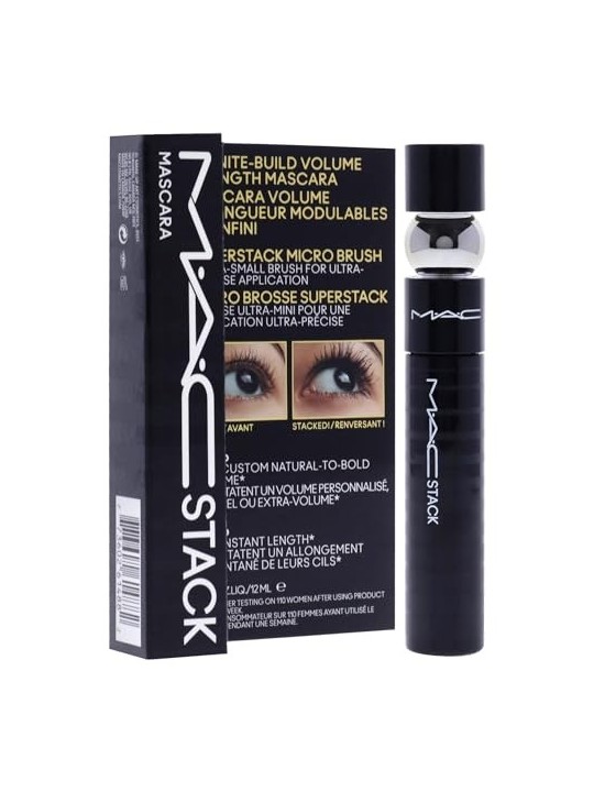 MAC Cosmetics Mascara volumizzante e allungante per ciglia corte Micro Macstack Mascara 12ml - Tonalità: Nero donna MAC Cosmetic
