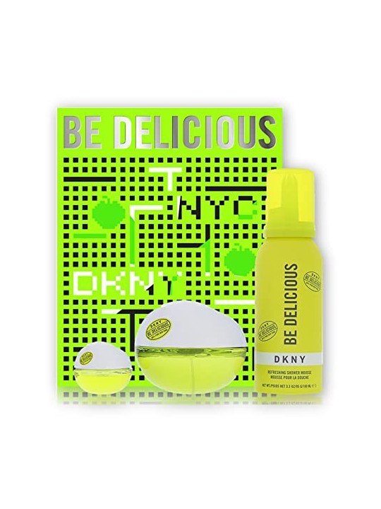 DKNY Set regalo Be Delicious eau de parfum 100 ml docciaschiuma 150 ml e miniatura eau de parfum 7 ml donna 100ml