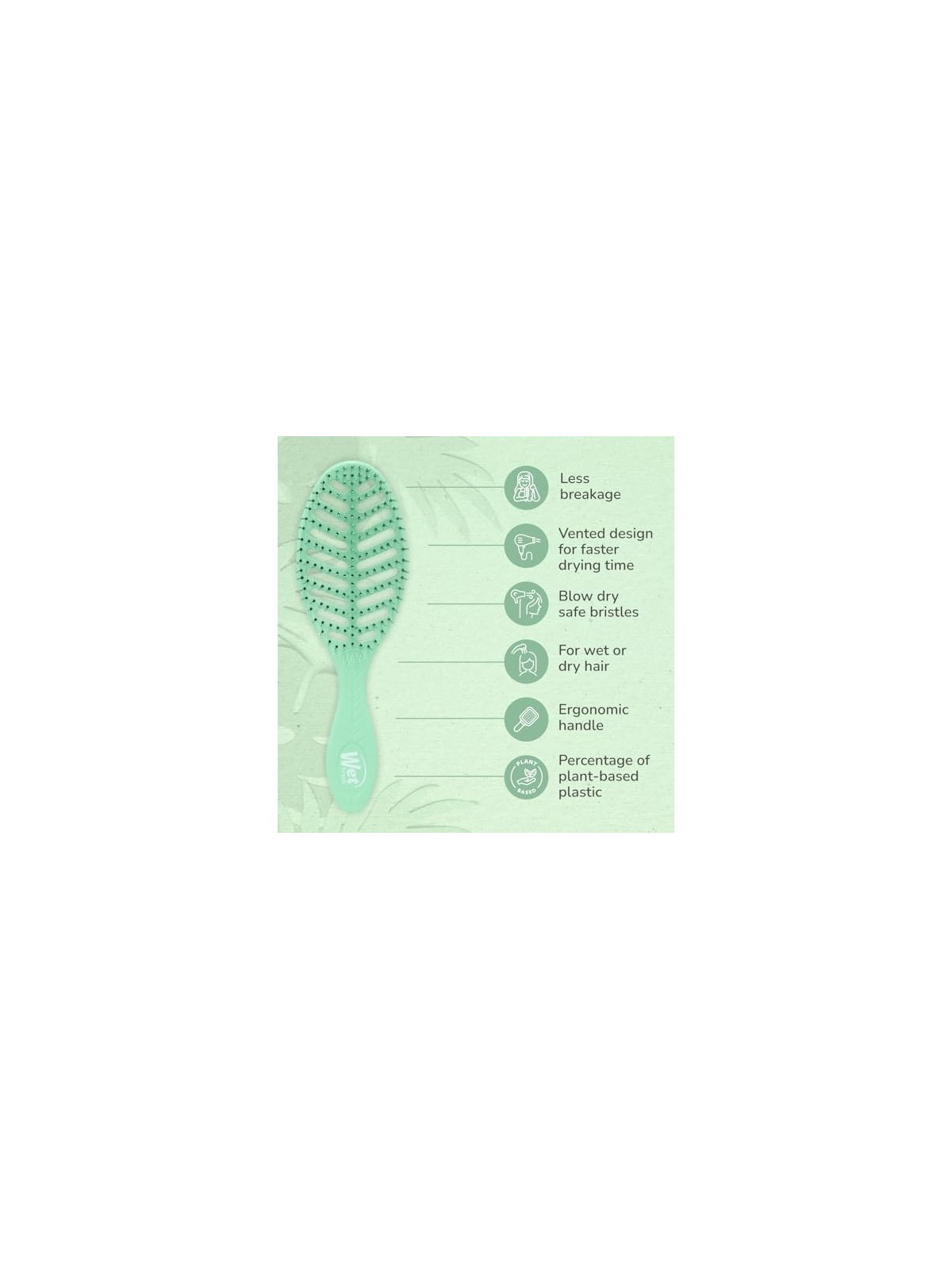Spazzola per capelli Wet Brush Go Green Speed Dry verde